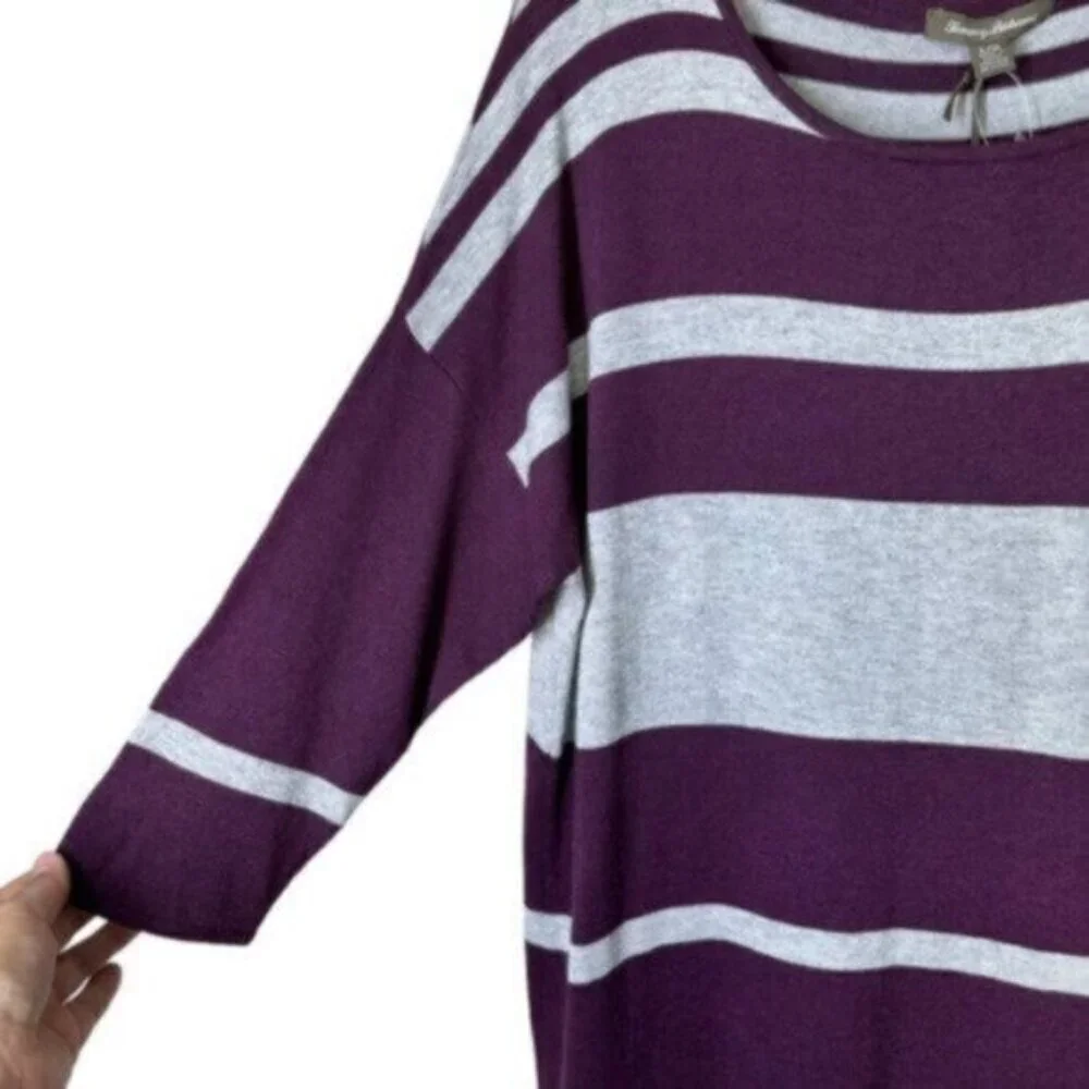 NWT Tommy Bahama | Plum Purple & Gray Stripe Sweater Dress Size Large